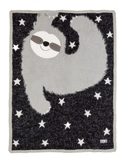 deken fluffy junior 140 cm katoen zwart/grijs