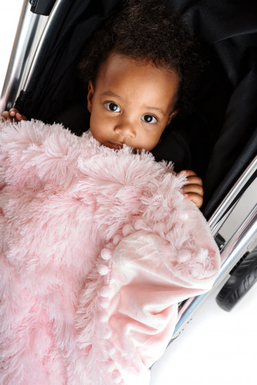 deken fluffy meisjes 90 cm pluche roze