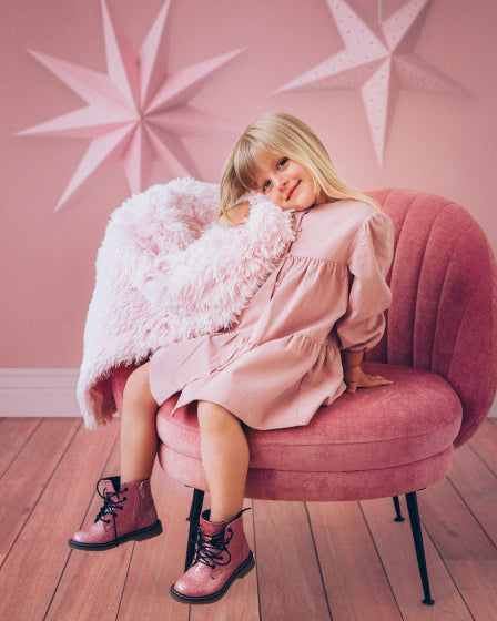 deken fluffy meisjes 90 cm pluche roze