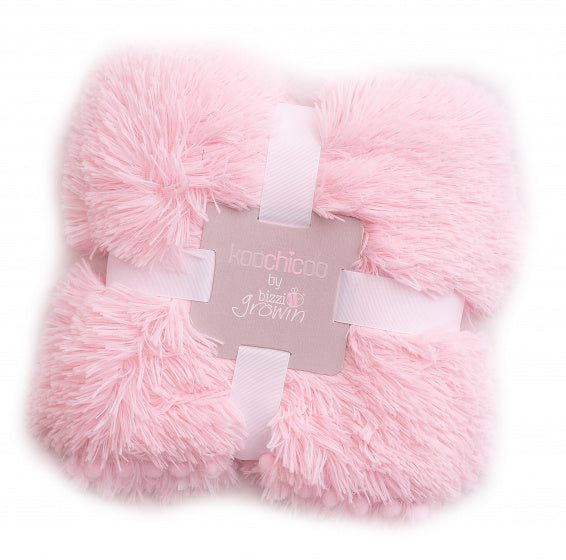 deken fluffy meisjes 90 cm pluche roze