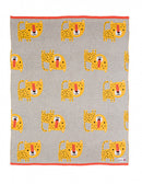 deken luipaard 75 x 100 cm katoen grijs/geel