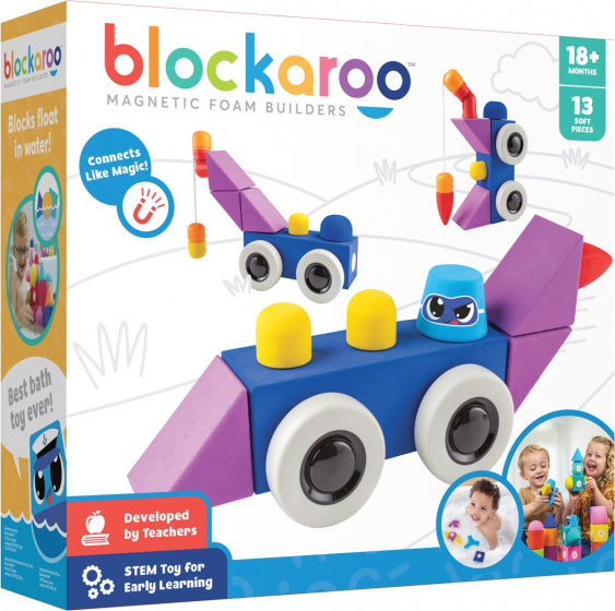 Blockaroo Magnetische Foam Blokken - Voertuigen, 13dlg.