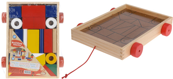 Wooden Toys Houten Blokkenkar
