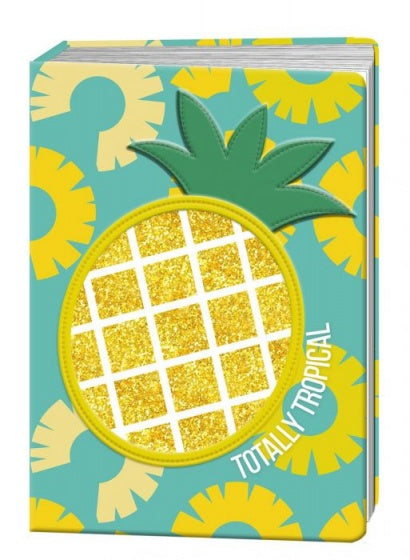 Happy Zoo notitieboek A5 ananas met glitter print