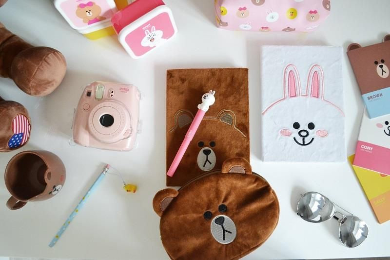 etui Linefriends 22 cm pluche bruin