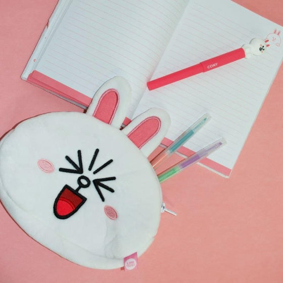 etui Linefriends pluche wit/roze