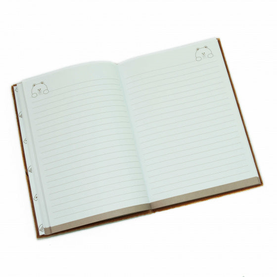 Notitieboek Linefriends A5 pluche bruin