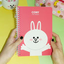 notitieboek Linefriends A5 karton roze
