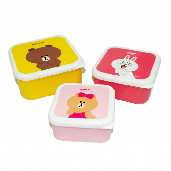 snackbox-set Line Friends 3-delig