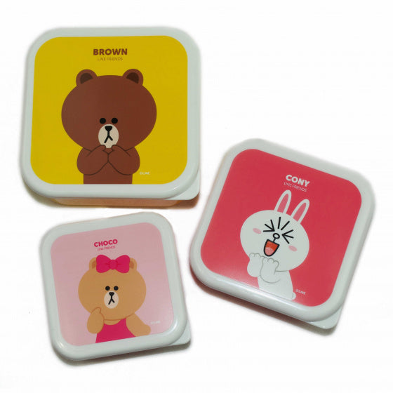 snackbox-set Line Friends 3-delig