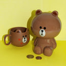 spaarpot Line Friends keramiek bruin