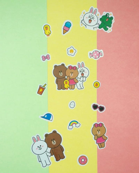 Stickers Linefriends roze 8-delig
