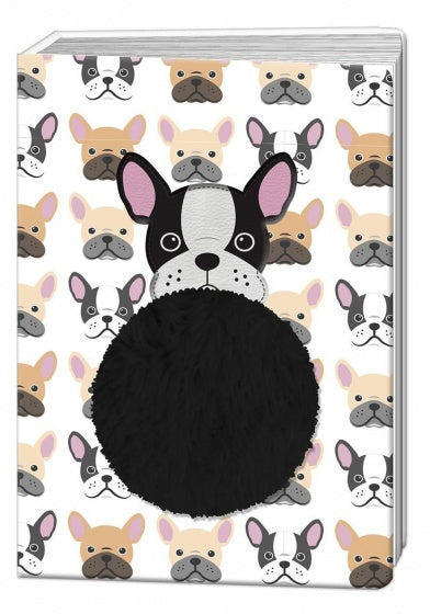 notitieboek Happy Zoo hond A5 wit/zwart