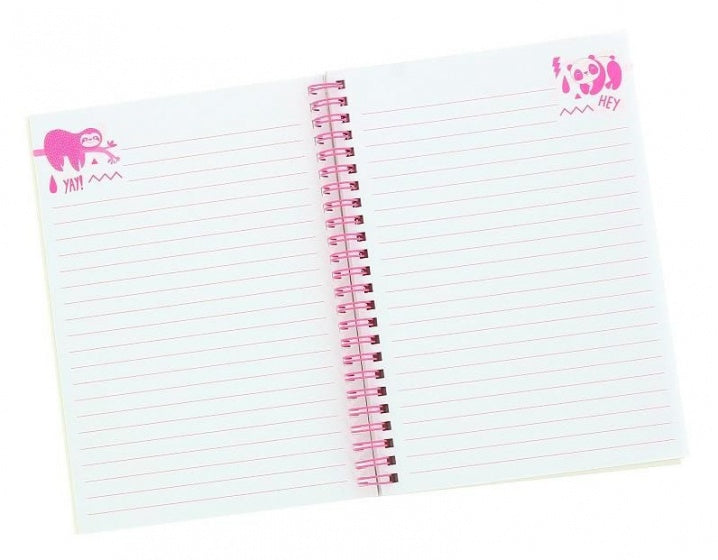 notitieboek Happy Zoo panda A5 roze