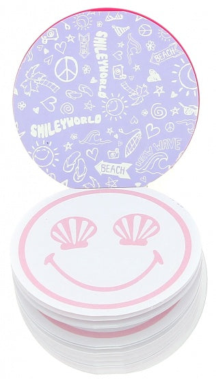 Memoblok Smiley 8,5 cm geel/roze