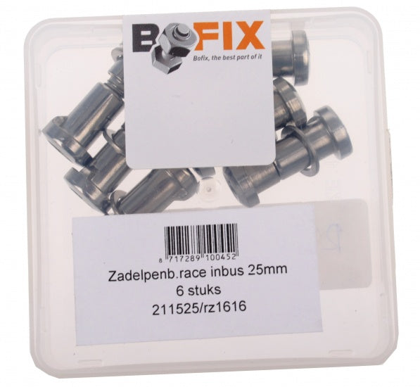 Zadelpenbout Race Bofix inbus M6-25mm (6 stuks)