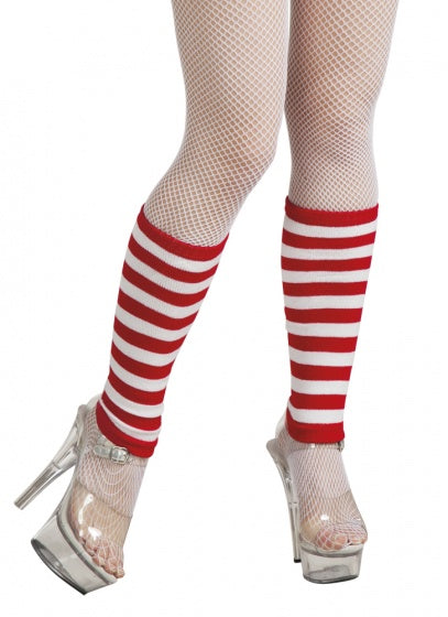 beenwarmers dames 32 cm rood/wit