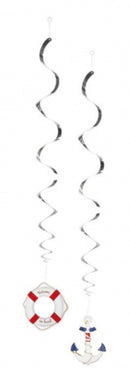 decoratie feestlinten dubbelzijdig 85 cm navy 2 stuks