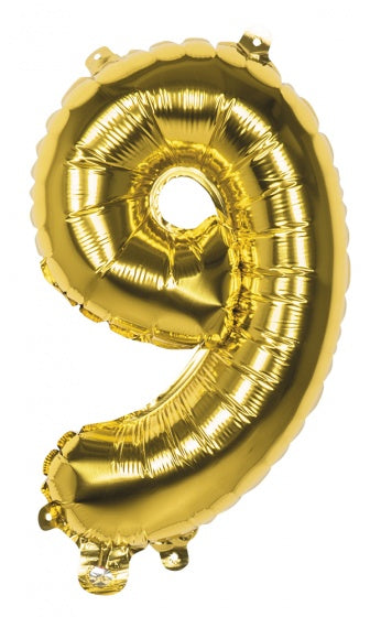 Folieballon 9 goud 22009