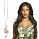 ketting Flamingo dames 30 cm zilver/roze