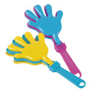 klapperhanden 2 stuks paars/geel/blauw