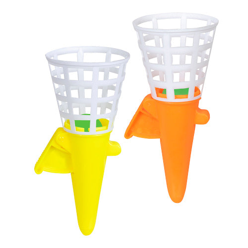 klik- en vangspel 12 cm junior geel/oranje/wit 2 stuks