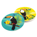 onderzetters Toucan 10 cm multicolor 6 stuks