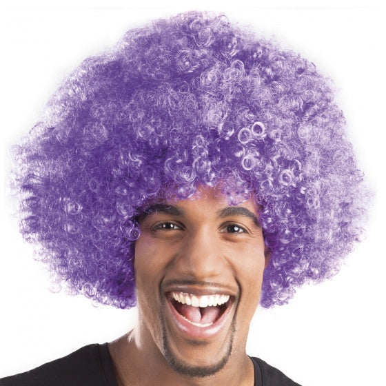 Pruik Afro Paars Volwassen