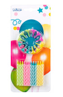 24 Verjaardagskaars+houder op krt 31070