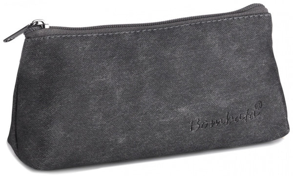 etui Denim Triangle 20 x 10 cm kunstleer zwart