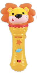 microfoon met dierenhoofd 18 cm geel