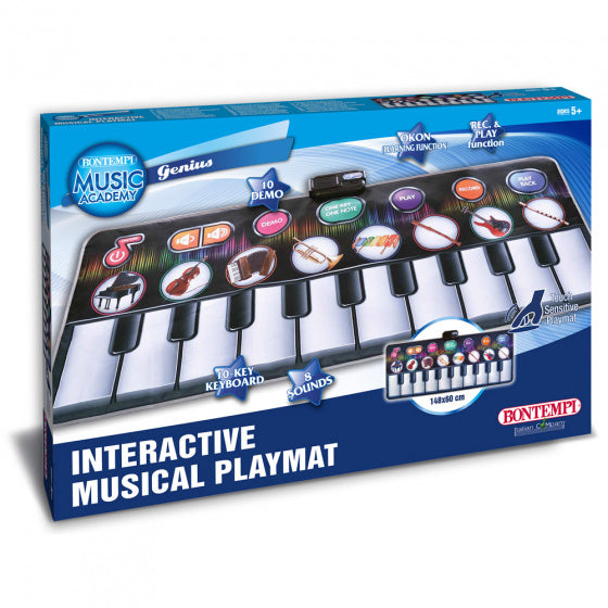 muzikale speelmat junior 148 x 60 cm zwart/wit