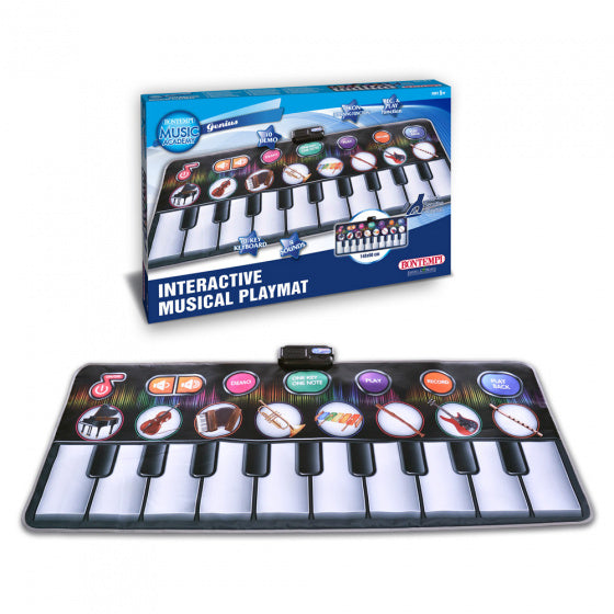 muzikale speelmat junior 148 x 60 cm zwart/wit