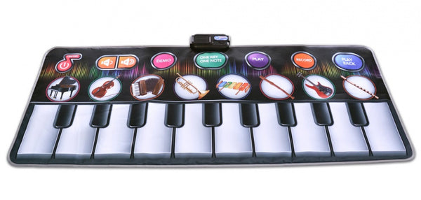 muzikale speelmat junior 148 x 60 cm zwart/wit