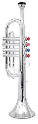 Trompet 4 toetsen Zilver 42 cm