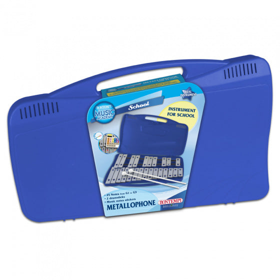 xylofoon junior 39 x 23,5 cm aluminium zilver/blauw