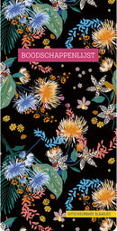 boodschappenlijst Floral Black 21,7 x 10,9 cm papier