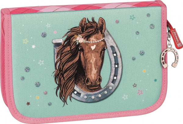 pennenetui Ponylove 2-vaks gevuld roze/mint 16-delig