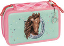 pennenetui Ponylove 3-vaks 19,5 cm roze/mint 34-delig
