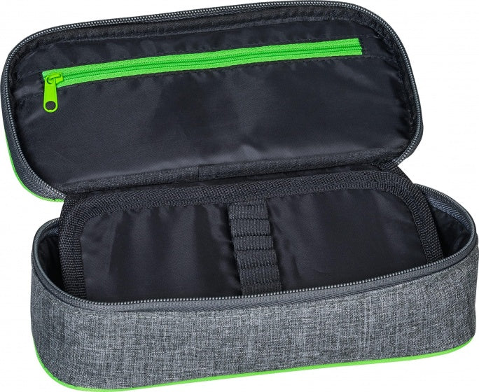 pennenetui Stone neon 22 x 11 cm grijs/groen