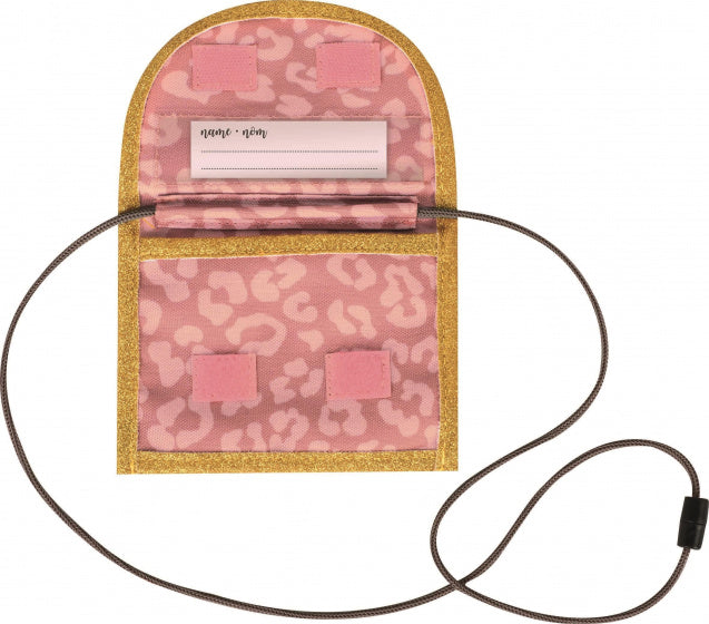 portemonnee Sweet Wild Cat meisjes 13 x 10 cm roze/goud