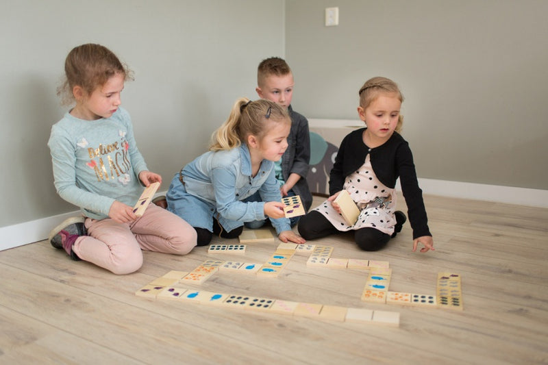 dikke dieren domino hout 24-delig