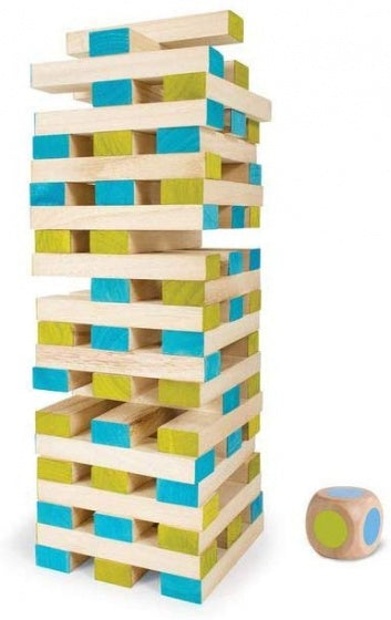 houten blokkentoren 60-delig blauw/groen
