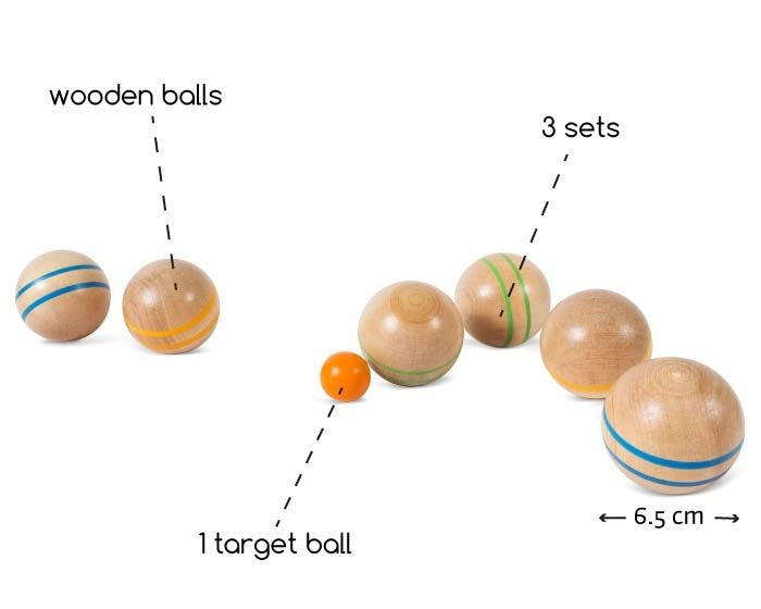 Jeu de Boules hout 7-delig