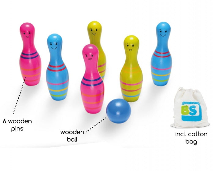 BS Toys Houten Bowlingset Skittels Junior, 7dlg.