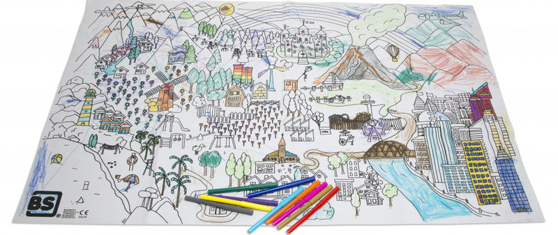 kleurplaat wasbaar 60 x 100 cm wit