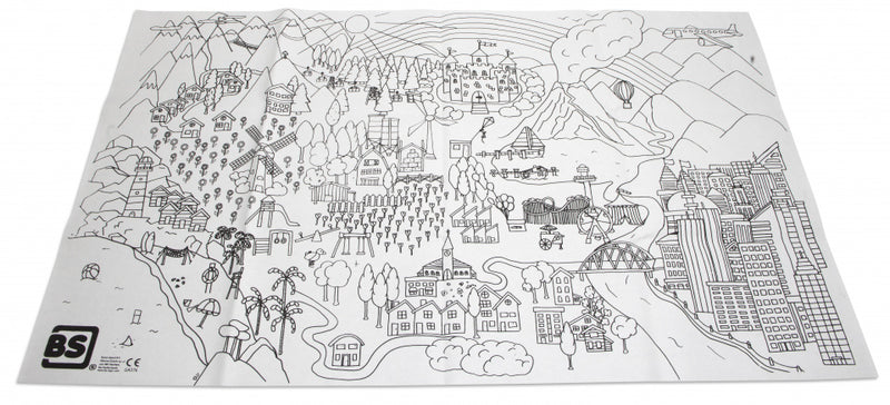 kleurplaat wasbaar 60 x 100 cm wit