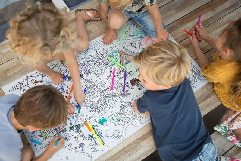 kleurplaat wasbaar 60 x 100 cm wit