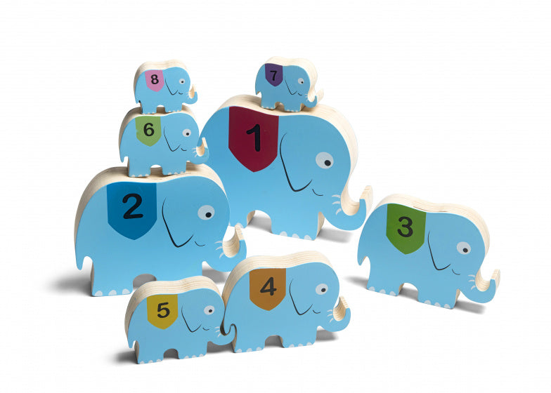 Stapelolifanten Lichtblauw 17,5 x 13,5 x 3 cm 8 stuks