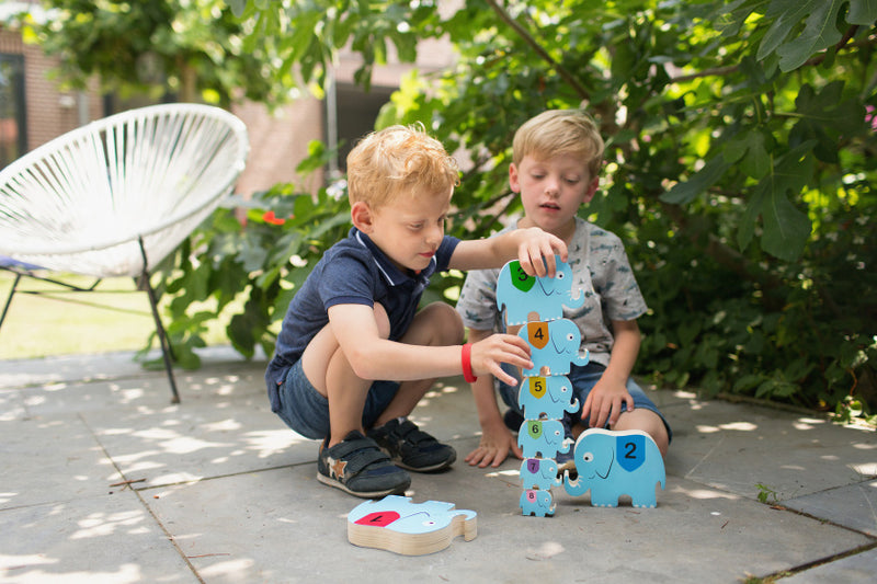 Stapelolifanten Lichtblauw 17,5 x 13,5 x 3 cm 8 stuks